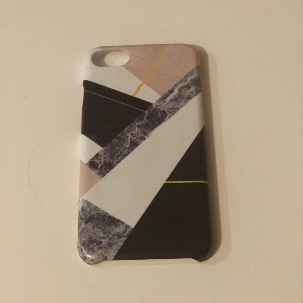 Black pink white and gold braided iPhone 7 case